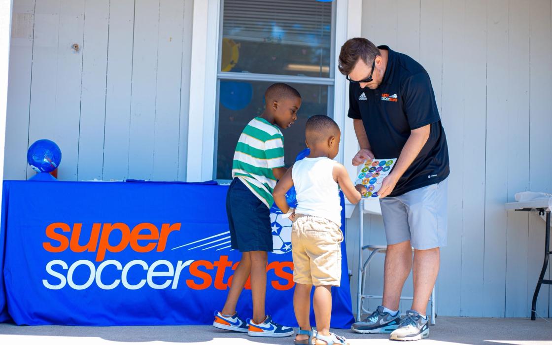Children at a Super Soccer Stars community day