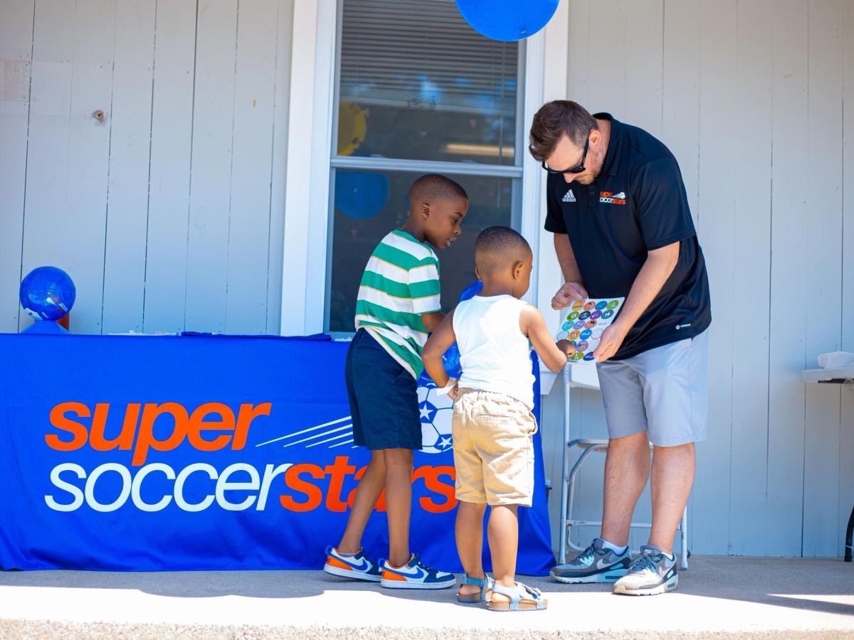 Children at a Super Soccer Stars community day